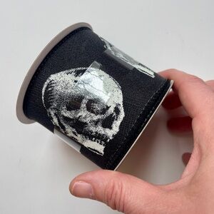 🎯3/$10 NWT Black Wire Edge Skull Ribbon Maker’s Halloween